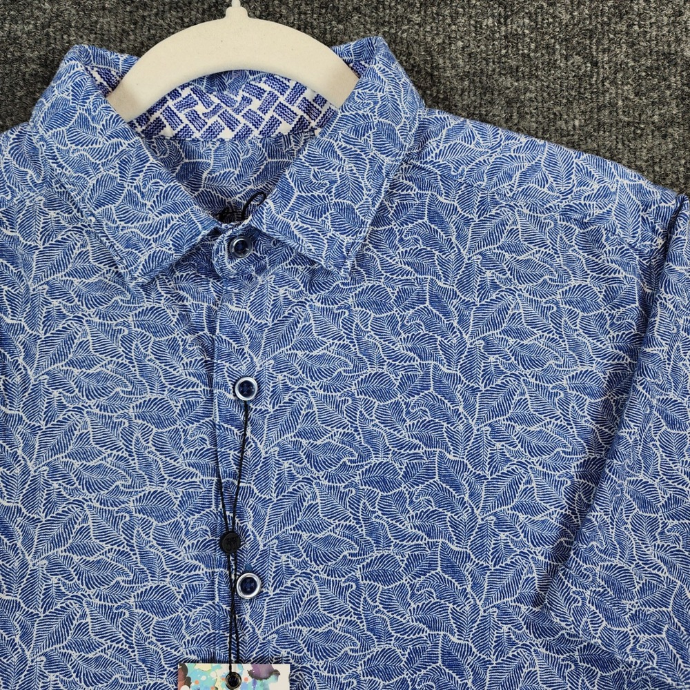 Robert Graham Vinaco Men Linen Coastal Resort Vacation Shirt Size M NWT